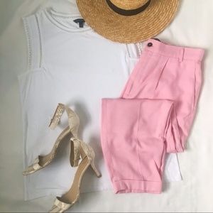 Zara // Light Pink Cuffed Trousers M